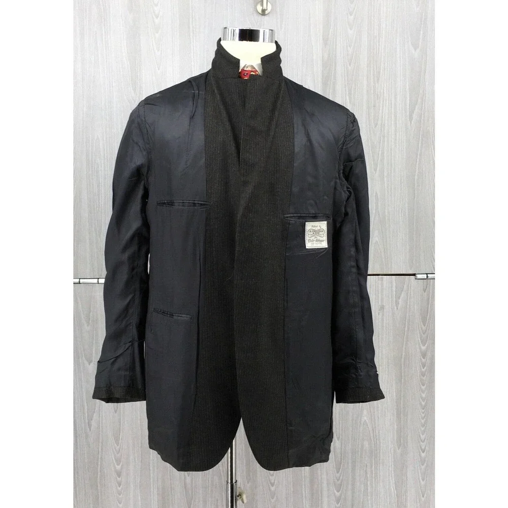 Vtg H FREEMAN & SON Men's Gray Striped Blazer Sport Coat Suit Sz 44L